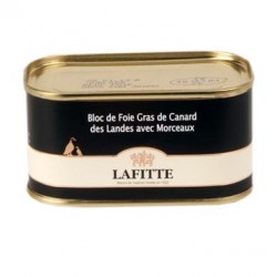 Bloc de foie gras de pato con trozos 30%  Lafitte lata 200 grs